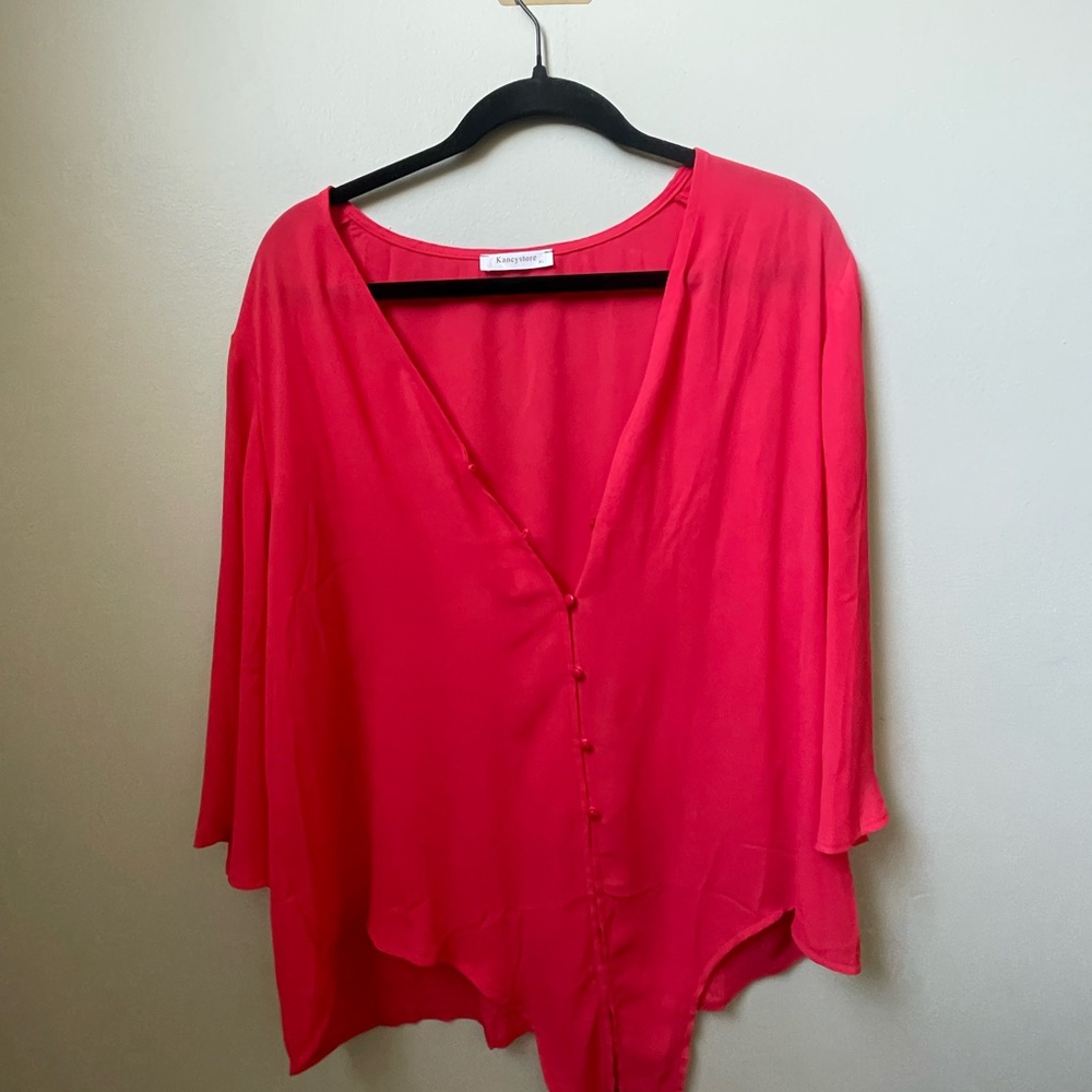NWOT Fashion Nova Pink Dolman Sleeve Blouse